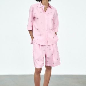 Pink Jeweled Zara Short Set
